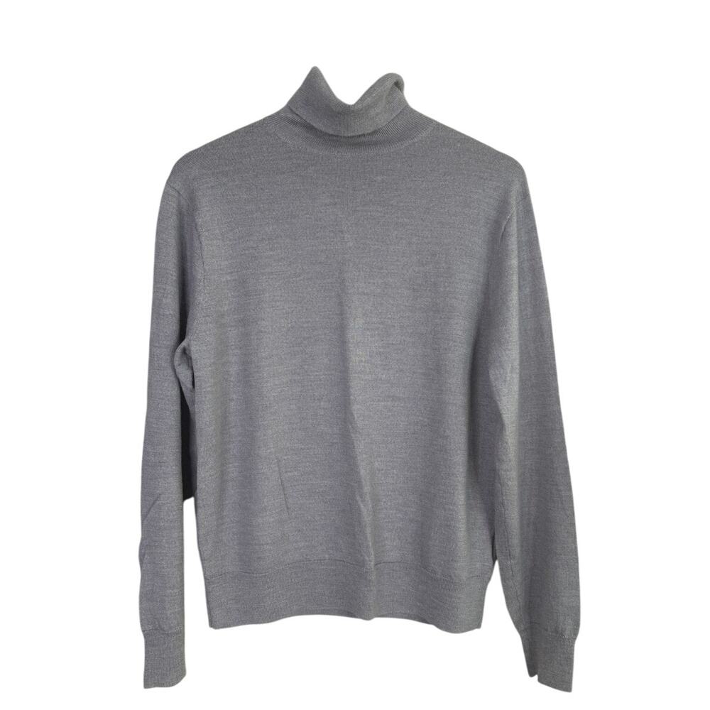 J. Crew Merino Wool Long Sleeve Turtleneck Soft Casual Sweater M Grey #3244